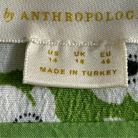 Maeve Anthropologie Green Floral A-Line Midi Skirt - Picture 6 of 9